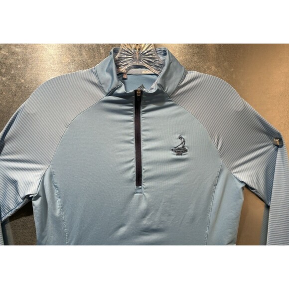Adidas Pinehurst 1895 "Putter Boy" Embroidered 1/4 Zip STRETCH S Blue Golf Shirt - Picture 6 of 16